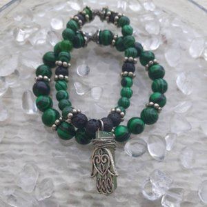 Green with envy evil eye bracelet